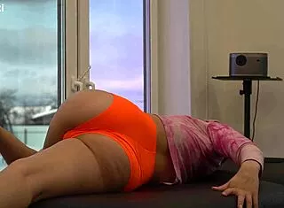 Quick morning flow stretch in sheer misssvikki's see through tease