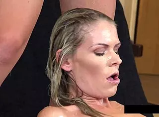 Claudia maccs strap-on piss play spa drenches wet pussy lips