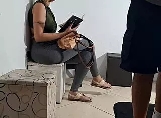 dentist waiting room dick flash groped by horny babe