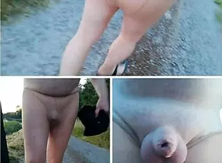I went outdoor in strumpfhose flashing ass n feet closeup... so fetishy!!