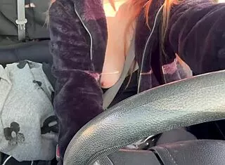 Italian Big Tits Milf Artemisia Love Flashes Juicy Nipples on Street Car Ride