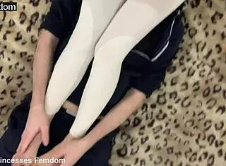 kira's sporty leggings lead to foot gags and facesitting