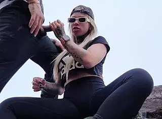 Stepsister Vacation Beach Blowjob Deepthroat Cum