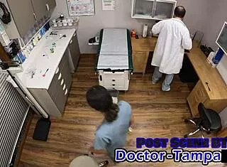 dr tampa gyno exams mia's latex pussy up close with xander