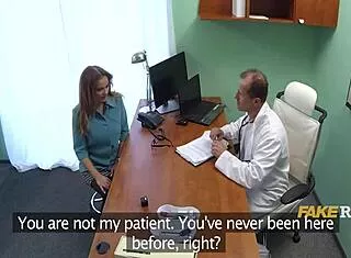 doctor massages patient's back then fucks her hard