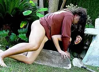 Frustrated Widow's Risky Stranger Fuck in Outdoor Parody Roleplay