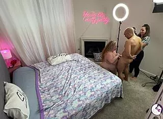 Blonde BBW Slut Fucks Husband's Cock Backstage
