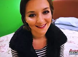 Petite coed Kylie rims wet for banging jizz swallow facial?