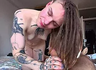 muscular bodybuilder uses tattooed curvy slut in rough pov fuck