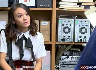 Mall Officer Rips And Fucks Skinny Asian On CCTV