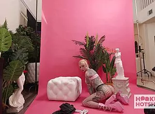 wanna see sasha beart's inked body gape wide in lingerie bts?