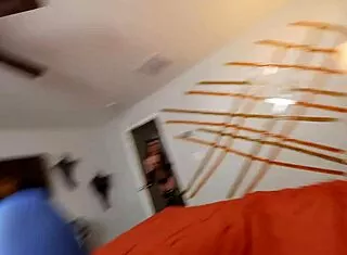 Step mom Savanah Storm bends over wet pussy spank during Halloween party?