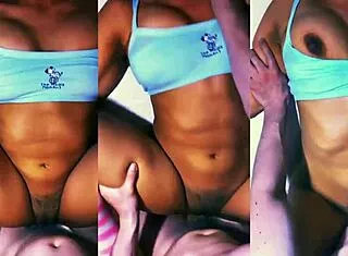 shy petite latina college teen cheats nervously with hot guy at friend's apartment door