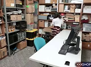 Mall Officer Rips And Fucks Skinny Asian On CCTV