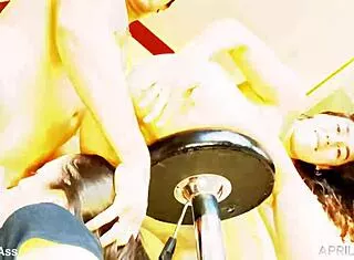 dirty atm 3some on stool... belle amore swallows creampie!! april's ass empty 😈🍑💦
