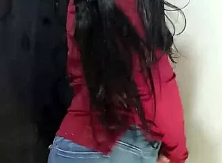 allisonvega strips sexy in going-out clothes latina curvy tease 🔥🍑😉