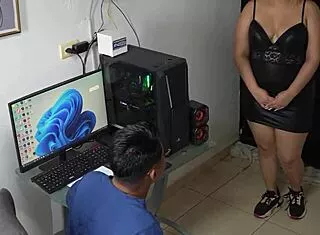 i crave that young latina's curvy ass pounding in office hardcore