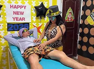 new year spa surprise latina milf's huge natural boobs deepthroat cowgirl seduction
