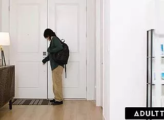 caught my redhead stepmom lauren phillips naked yoga now fucking her big natural tits