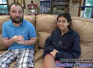 Dr. Tampa's Relaxed Gyno Exam on Mira Monroe's Petite Tits and Shaved Pussy!