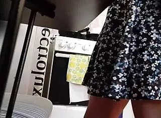 upskirt on cute mexican stepsis friend's miniskirt visit? 😏👗