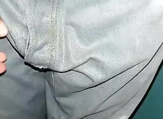 soaking wet jeans piss play leads to multiple shaking orgasms close up