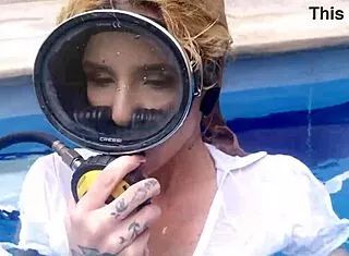 Ashlee Rose's School Skirt Underwater Scuba Boobs Tease