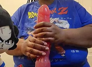omg boyfriend's HUGE black cock stretches my fat bbw tits n pussy!! dildo play too 😩🍆💦