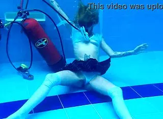 Ashlee Rose's School Skirt Underwater Scuba Boobs Tease