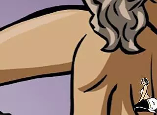 curvy cartoon babe tempts softly