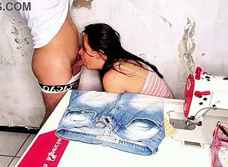 Infiel dressmaker tries on client's clothes and gets banged hard 😈🔥