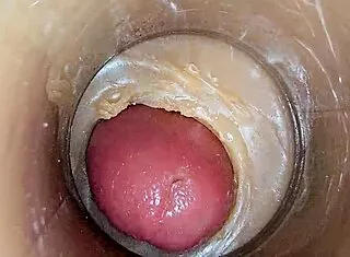 super tight pussy creampie asmr with oiled dildo squirt closeup 4k homemade