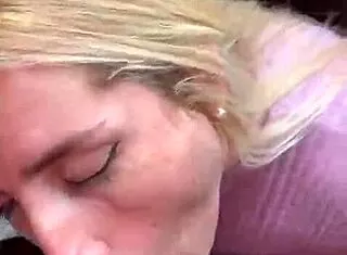 Fast Cum Blast from Sloppy Deepthroat Handjob on Cute Latina