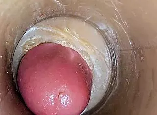 super tight pussy creampie asmr with oiled dildo squirt closeup 4k homemade