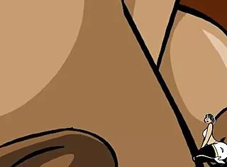 curvy cartoon babe tempts softly
