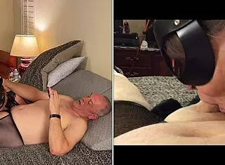 GRANNY BUNNY GAGS DEEPTHROATING FAT OLD SLUT COCK CLOSE-UP!