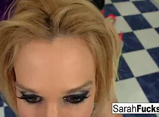 sarah delivers intense pov blowjob wearing green fishnets
