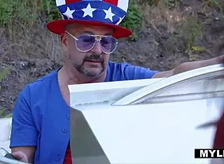 stepfamily fucks at 4th july bbq with milf petite