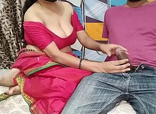 angry desi wife shares bed after fight. intense doggy creampie hindi audio.