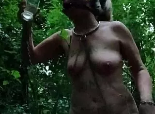 French Slave Milf Bound in Forest for Outdoor Uro Humiliation and Vibrator Orgasms