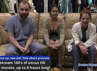 dr tampa checks angel santana's latina tits ass and gaping pussy up close in hospital