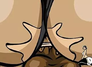 curvy cartoon babe tempts softly