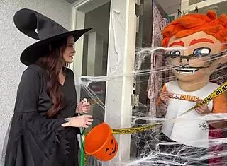 Chloe Foxxe rides my Halloween wand deep for explosive cumshot magic?