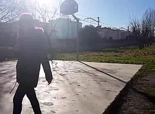 wanna squirt outdoors like this young amateur flashing in public park?