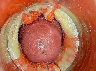 Monster cock makes tight pussy squirt huge creampie closeup