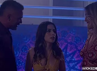 sunny gold's shy deepthroat on old cock 😍 melons with chanel & savvy!