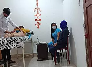 in the doctor's office, patients dive into a wild homemade foursome roleplay orgy