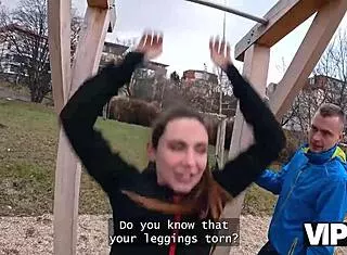 vip4k. jogging babe picks up stranger for hot car sex as cuck bf watches