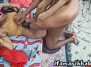 Indian wife sniffs boyfriend ass rimjob anal red salwar homemade