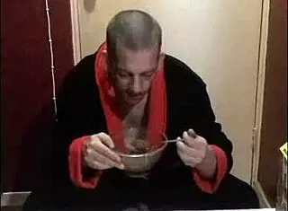 bisexual dude slurps piss cum coco pops breakfast humiliation fetish
